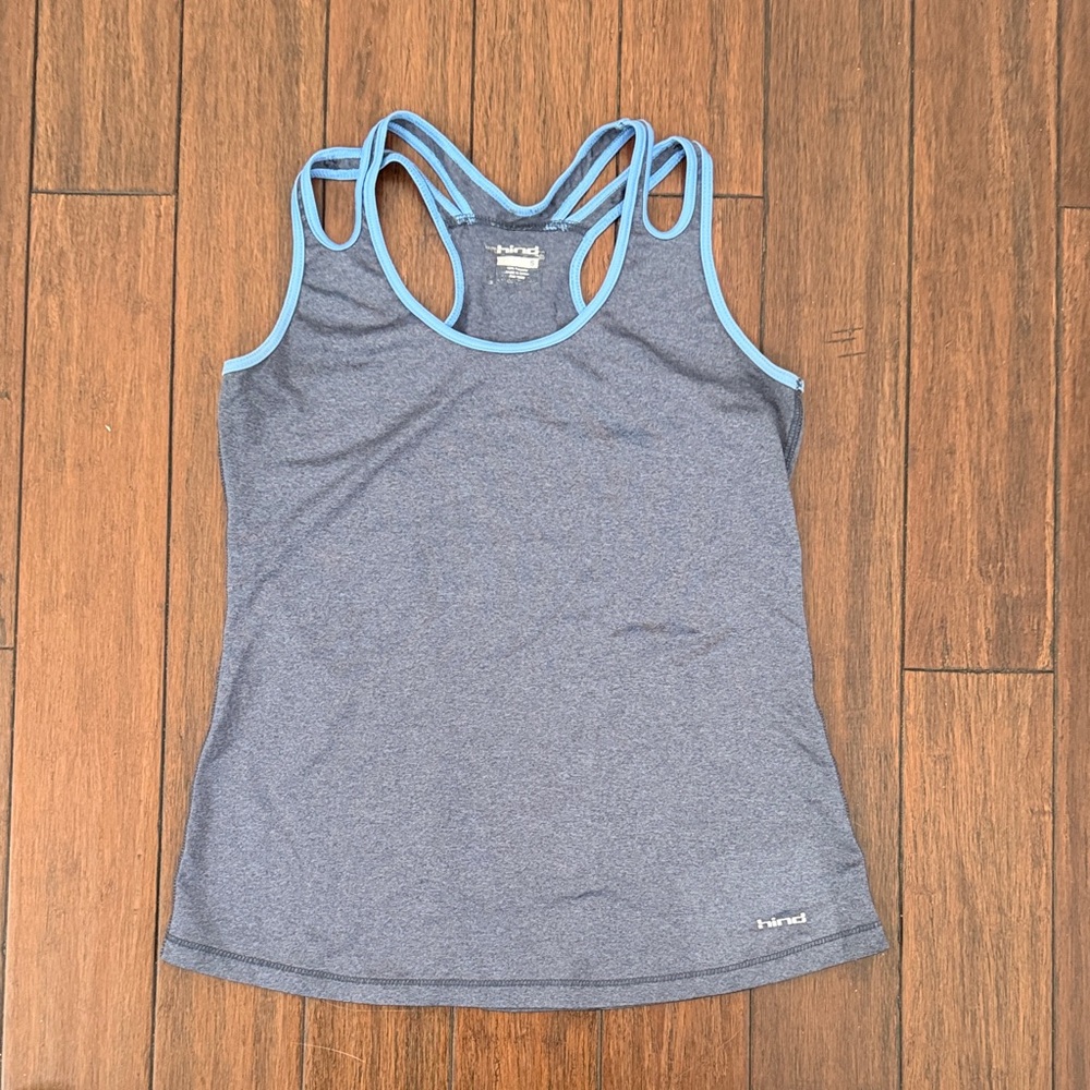 Hind Grey Tank with Sky Blue Accents